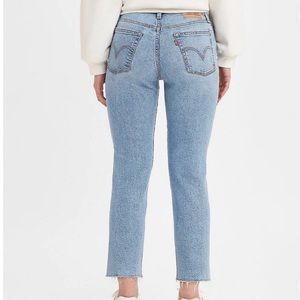 Levi Jeans wedgie straight in “medium indigo destructed” size 26 x 28.